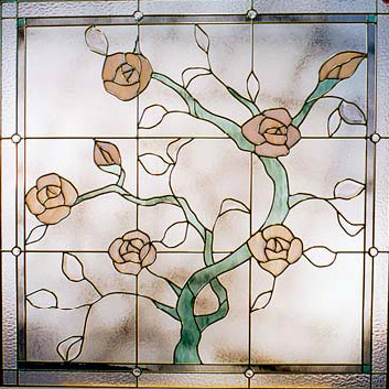 Stained Glass Gardenview Climbing Rose Design cr106 Detail