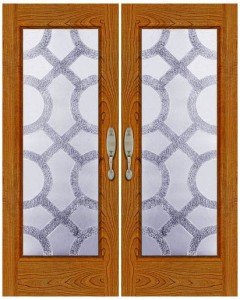 Carved and Sandblasted Glass Door SBGQ
