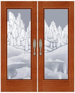 Carved and Sandblasted Glass Door SBMLL