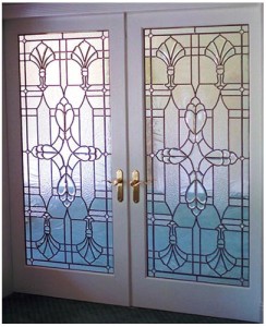 Custom Sandblasted Glass Exquisite French Door