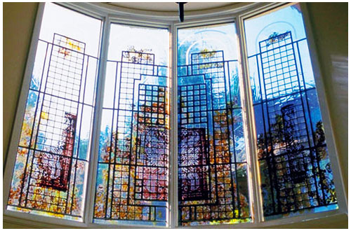 Custom Stained Glass Linear Design